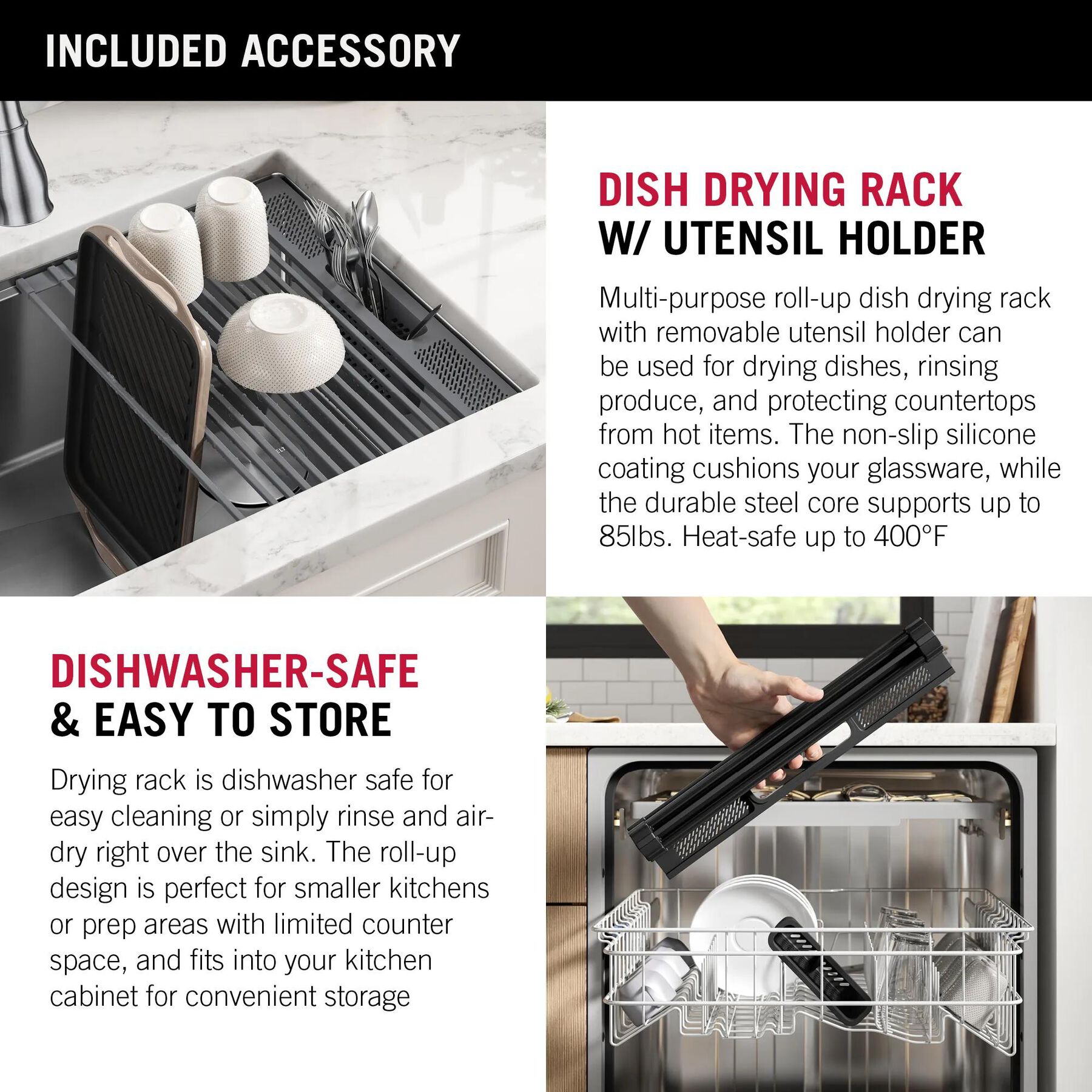 27&rdquo; Workstation Kitchen Sink Undermount Stainless Steel Single Bowl with WorkFlow&trade; Ledge and Accessories